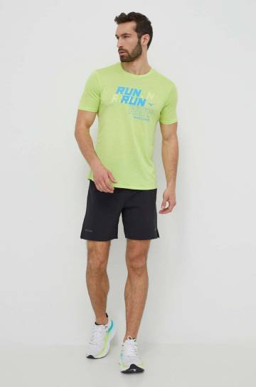 Футболка для бега Mizuno Core Run цвет зелёный с принтом J2GAB008 Футболка для бега Mizuno Core Run цвет зелёный с принтом J2GAB008