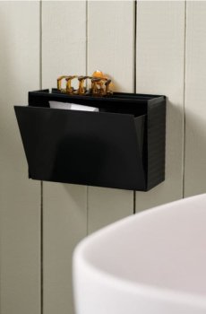 Настінний контейнер для зберігання з відкидною кришкою - чорний