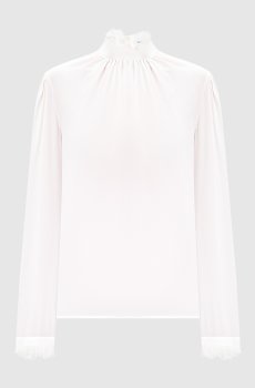 Белая блуза из шелка с кружевом