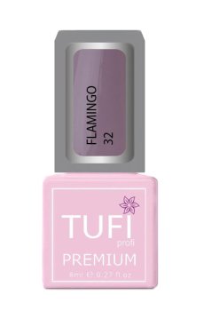 Гель-лак для ногтей Tufi profi Premium Flamingo 32 Лиловый мел, 8 мл