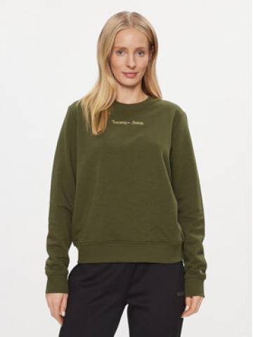 Tommy Jeans Світшот Gold Linear DW0DW16931 Зелений Regular Fit Tommy Jeans Світшот Gold Linear DW0DW16931 Зелений Regular Fit