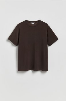 Reserved - Футболка regular fit з модалом - темно коричневий - 832JM-89X