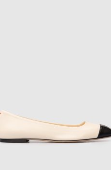 Бежевые кожаные балетки Ida