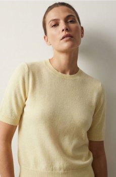 Джемпер з короткими рукавами - світло-жовтий