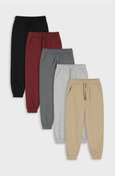 Штани jogger з бавовною 5 pack - сіро-коричневий