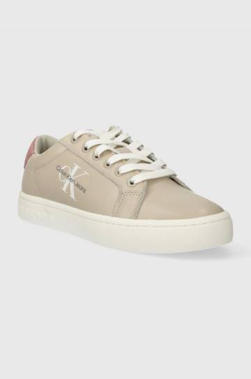 Кожаные кроссовки Calvin Klein Jeans CLASSIC CUPSOLE LACEUP LTH WN цвет белый YW0YW01269 Кожаные кроссовки Calvin Klein Jeans CLASSIC CUPSOLE LACEUP LTH WN цвет белый YW0YW01269