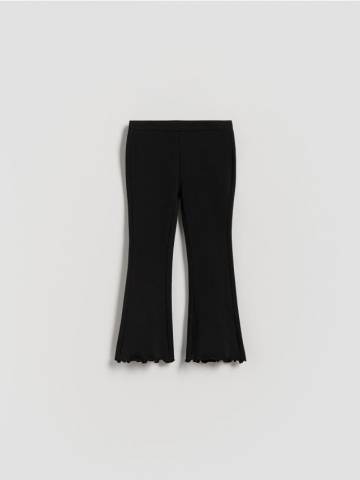 Reserved - Штани кльош з оборками - чорний - 791HN-99X