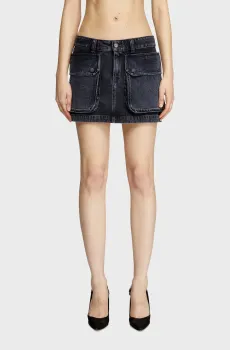 Женская черная джинсовая юбка DE-TON GONNA Черный 25 Diesel A15784 007Z9