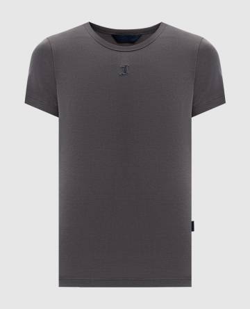 Серая футболка с нашивкой монограммы