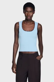 Женский голубой топ Голубой XS Sandro SFPPU02836_Sky Blue