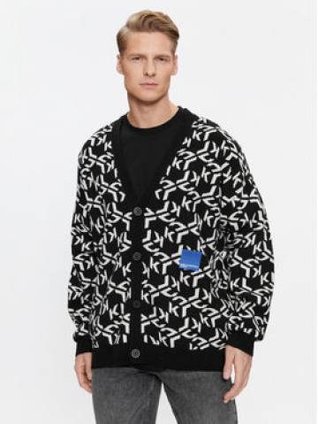 KARL LAGERFELD Кардиган Klj Monogram Jacquard Cardigan 236D2050 Чорний Regular Fit KARL LAGERFELD Кардиган Klj Monogram Jacquard Cardigan 236D2050 Чорний Regular Fit