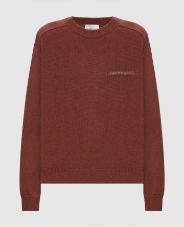 Коричневый свитер из шерсти, кашемира и шелка Коричневый свитер из шерсти, кашемира и шелка