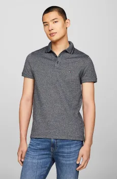 Мужское темно-синее поло PRETWIST MOULINE SLIM FIT POLO Синий XL Tommy Hilfiger MW0MW34755