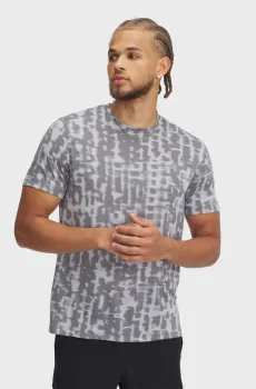 Мужская серая футболка с узором UA LAUNCH PRINTED SS Серый S Under Armour 1389687-011