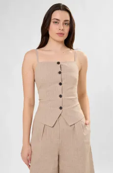 Женский бежевый жилет в полоску Бежевый 34 HUGO 50560007;968