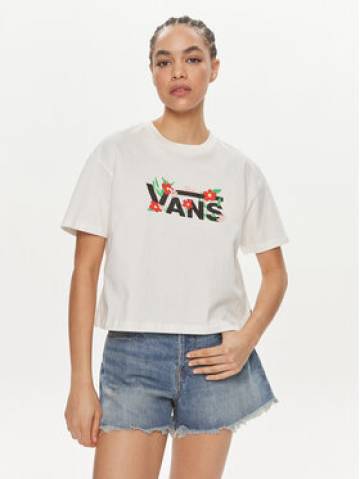 Vans Футболка Fleurs Os Crop Ss VN000JG7 Écru Regular Fit Vans Футболка Fleurs Os Crop Ss VN000JG7 Écru Regular Fit
