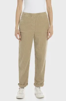 Женские бежевые вельветовые брюки Бежевый XS Replay W8093 .000.84842