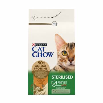 Сухой корм для взрослых стерилизованных кошек Cat Chow Sterilised с индейкой, 1.5 кг Сухой корм для взрослых стерилизованных кошек Cat Chow Sterilised с индейкой, 1.5 кг