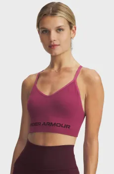 Женский розовый топ Vanish Seamless Low Bra Розовый S Under Armour 1384417-659