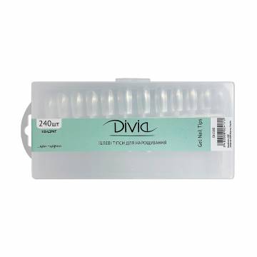 Гелевые типсы для наращивания ногтей Divia Gel Nail Tips Квадрат Di1580, 240 шт Гелевые типсы для наращивания ногтей Divia Gel Nail Tips Квадрат Di1580, 240 шт