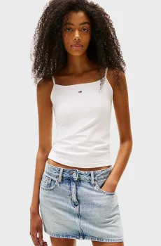 Женский белый топ  ESSENTIAL STRAP EXT Белый L Tommy Jeans DW0DW20675
