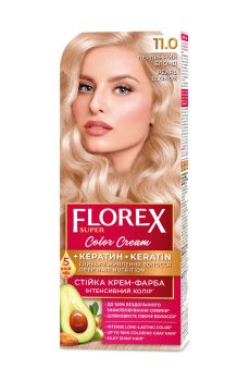 Стойкая крем-краска для волос Florex Super 11.0 Жемчужный блонд, 100 мл