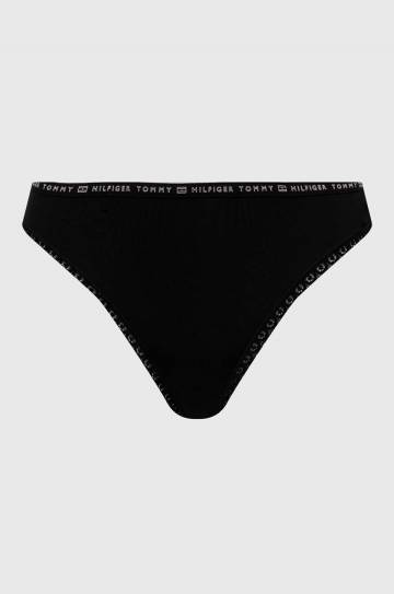 Стринги Tommy Hilfiger (3-pack) цвет чёрный Стринги Tommy Hilfiger (3-pack) цвет чёрный