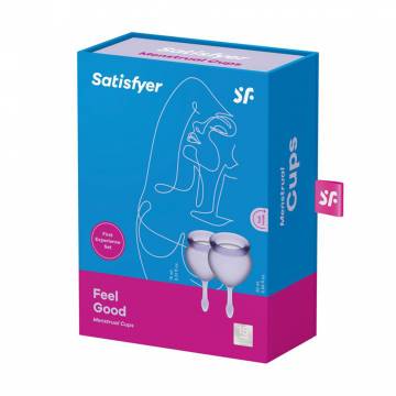 Набор менструальных чаш Satisfyer Feel Good Menstrual Cup лиловый (чаша, 15 мл + чаша, 20 мл) Набор менструальных чаш Satisfyer Feel Good Menstrual Cup лиловый (чаша, 15 мл + чаша, 20 мл)