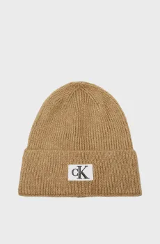 Мужская бежевая шапка SEASONAL PATCH BEANIE Бежевый ONESIZE Calvin Klein K50K512451