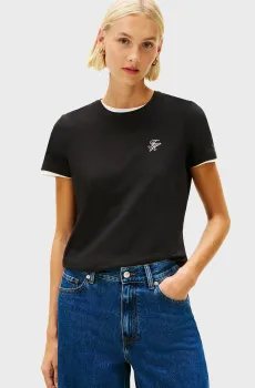 Женская черная футболка SCRIPT REG Черный XS Tommy Hilfiger WW0WW47809
