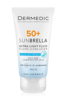 Ультралегкий солнцезащитный флюид Dermedic Sunbrella Ultra-Light Fluid, SPF 50+, для жирной и комбинированной кожи, 40 мл