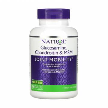 Глюкозамин, хондроитин и МСМ Natrol Glucosamine, Chondroitin & MSM, 150 таблеток Глюкозамин, хондроитин и МСМ Natrol Glucosamine, Chondroitin & MSM, 150 таблеток