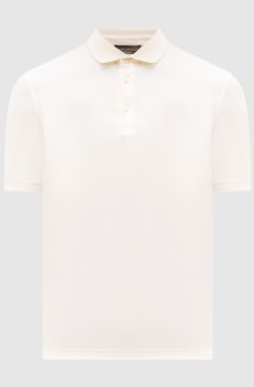 Бежевое поло с шелком