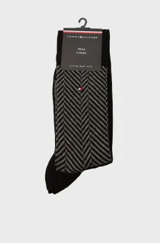 Мужские носки (2 пары) TH MEN SOCK 2P IRREGULAR HERRINGBONE Разноцветный 39-42 Tommy Hilfiger 701229838