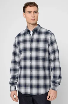 Мужская серая рубашка в клетку Серый M BOSS 50549430;063