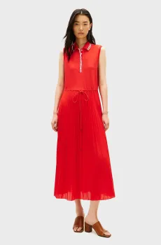 Женское красное платье 1985 PLEATED Красный M Tommy Hilfiger WW0WW49621