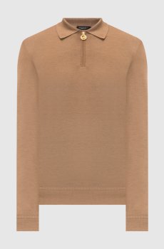 Коричневое поло из шелка