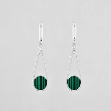Серебряные серьги Minimal 1840-green Серебряные серьги Minimal 1840-green