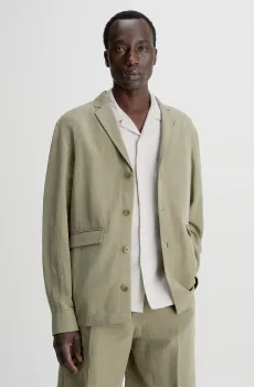 Мужской оливковый пиджак LINEN VISCOSE SHIRT  BLAZER Оливковый S Calvin Klein K10K111085