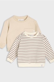 Бавовняні світшоти crewneck 2 pack - нюдовий