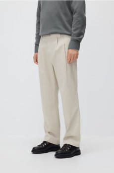 Reserved - Бавовняні штани carrot fit - бежевий - RH015-08X