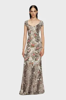 Женское платье с узором D-FLORETTA Разноцветный XS Diesel A17031 0QMAQ