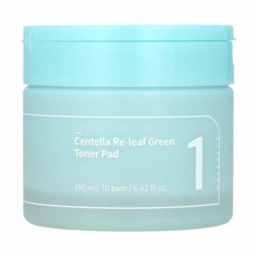 Тонер-пады для лица Numbuzin No.1 Centella Re-Leaf Green Toner Pad, 190 мл, 70 шт Тонер-пады для лица Numbuzin No.1 Centella Re-Leaf Green Toner Pad, 190 мл, 70 шт
