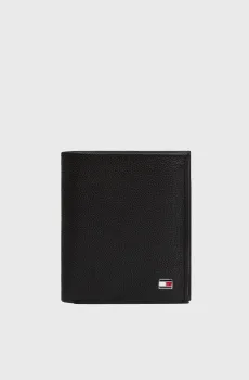Мужской черный кожаный кошелек FLAG TRIFOLD Черный ONESIZE Tommy Hilfiger AM0AM13521