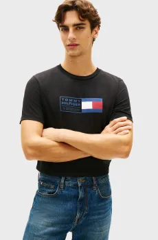 Мужская черная футболка BRAND LOVE Черный XL Tommy Hilfiger MW0MW42366