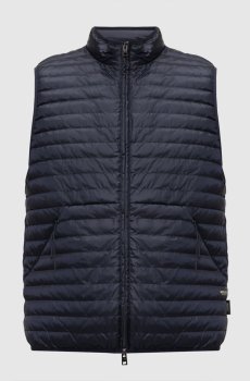 Синий жилет с принтом логотипа