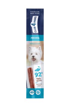 Лакомство для собак Club 4 Paws Premium Мясная палочка для собак с чувствительным пищеварением, Лосось, 12 г