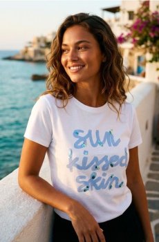 Футболка з написом - білий