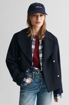 Женское темно-синее шерстяное пальто Синий S Gant 4700338