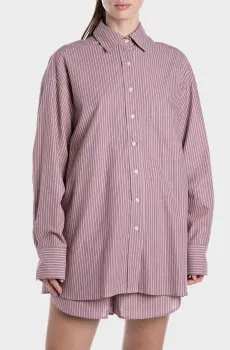 Женская розовая рубашка в полоску Розовый XS Replay W2170 .000.52758